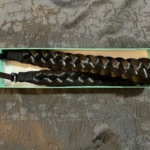 Madison braided headband hair piece dark brown